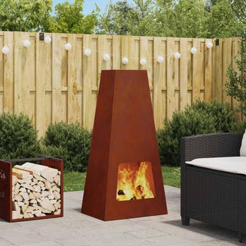 vidaXL Vuurkom Roestig 50 x 35 x 100 cm weervast staal, Verzenden, Nieuw