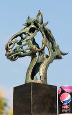 Sculpture, paardenkop luxe stijl - 44 cm - résine