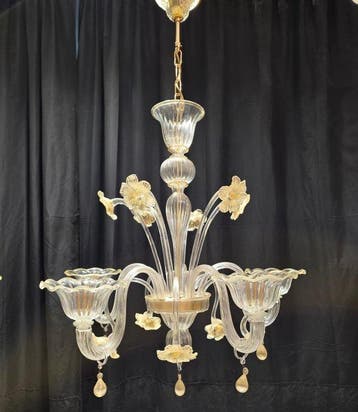 Kroonluchter (2) - Fioriti - Muranoglas - 5 lampen