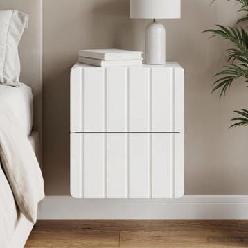vidaXL Muurbevestigde Nachttafel Hoogglans Wit 33 x 34,5 x, Verzenden, Nieuw