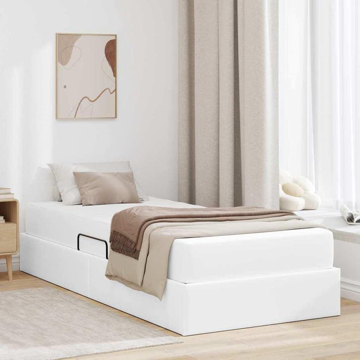 vidaXL Opslag bed met matras met matras met opslag 2 pcs Wit, Huis en Inrichting, Slaapkamer | Bedden, Nieuw, Verzenden