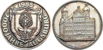1985 Augsburg-stadt (MuntenenBankbiljetten-Penningen), Postzegels en Munten, Penningen en Medailles, Verzenden