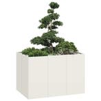 vidaXL Plantenbak 120x80x80 cm staal wit, Verzenden