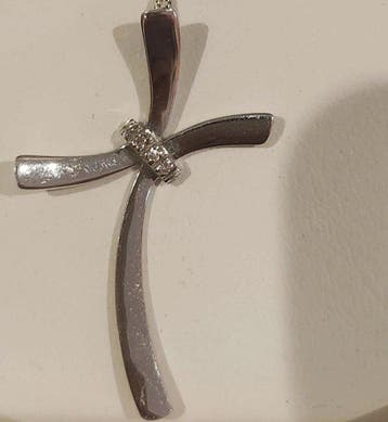 Collier avec pendentif - 18 carats Or blanc - Diamant