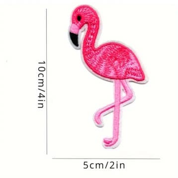 Embleem Flamingo- 10 x 5 cm - applicatie - opstrijken - s..., Verzenden, Nieuw, Overige typen