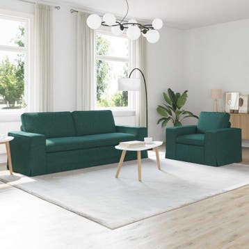 vidaXL bank / zetelstel 2 st Donkergroen Stof, Verzenden