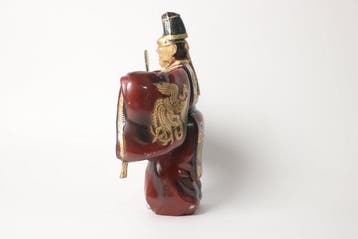 Kissho Okina — Verguld bronzen Noh-figuur van de Gelukkige