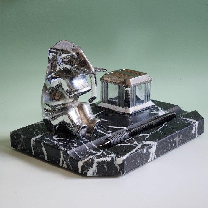 Ensemble de bureau - Régule, Marbre, Antiek en Kunst, Kunst | Designobjecten