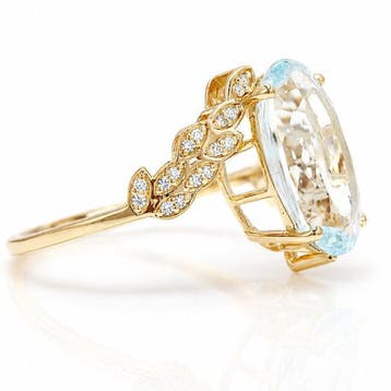 Zonder minimumprijs - Ring - 14 karaat Geel goud - 4.06ct., Nieuw