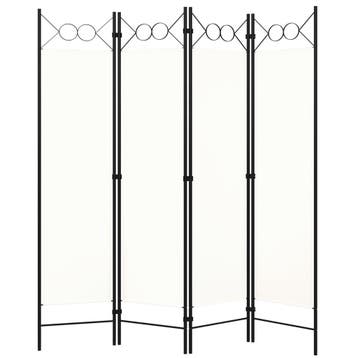 vidaXL Kamerscherm met 4 panelen 160x180 cm wit, Verzenden, Nieuw