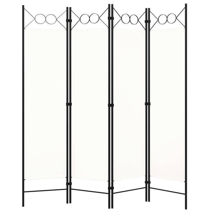 vidaXL Kamerscherm met 4 panelen 160x180 cm wit, Huis en Inrichting, Woonaccessoires | Overige, Nieuw, Verzenden