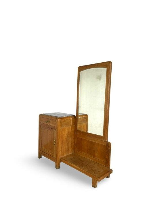 Wandtafel - Messing, Glas, Kersenhout, Antiquités & Art, Art | Objets design