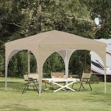vidaXL Pop-up Feesttent 290 x 290 x 245 cm Crèmekleurig, Verzenden