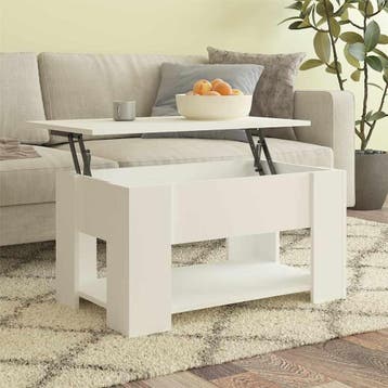 vidaXL Salontafel 79x49x41 cm bewerkt hout wit, Huis en Inrichting, Verzenden, Nieuw