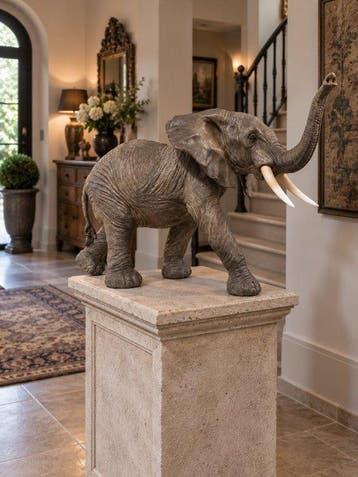 Beeld, large statue of elephant in excellent naturel finish