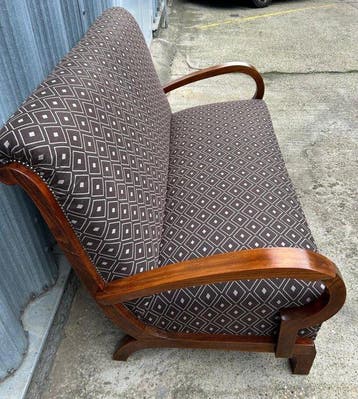 Armchairs & Sofa - 1930s - Hungary - Fauteuil (3) - Walnoot,