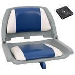 vidaXL 2-delige Bootstoelenset met blauw-witte kussens, Watersport en Boten, Verzenden, Nieuw