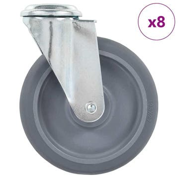 vidaXL 8 st Zwenkwielen met boutgaten 125 mm, Verzenden, Nieuw