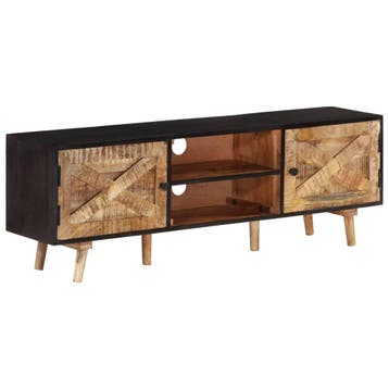 vidaXL Tv-meubel 140x30x46 cm ruw mangohout en massief, Verzenden, Nieuw