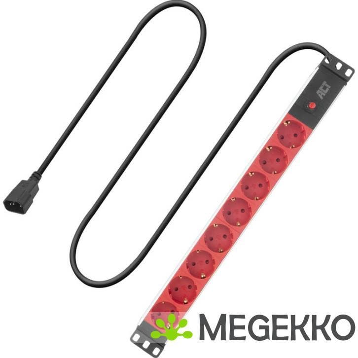 ACT Stekkerdoos PDU 19 inch  C14 IEC60320 8-voudig type F., Informatique & Logiciels, Pc & Câble réseau, Envoi