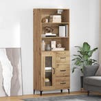 vidaXL Highboard Artisan Eiken 69,5 x 34 x 180 cm Bewerkt, Huis en Inrichting, Kasten | Dressoirs, Verzenden, Nieuw