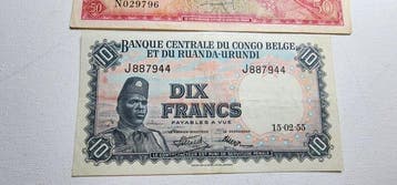 Belgisch-Congo. - 10, 50 Francs - 1955/1957 (Zonder
