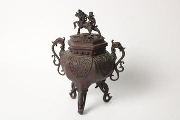 Takaoka Bronzen Kirin Wierookbrander met dubbele
