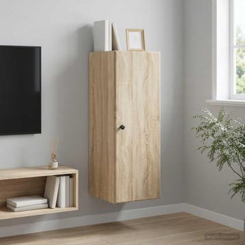 vidaXL Wandkast 33 x 34,5 x 90 cm Bewerkt hout Sonoma Eiken, Verzenden, Nieuw