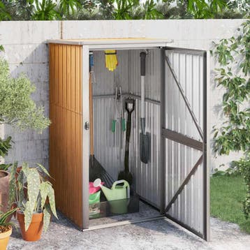 vidaXL Tuinschuur 88x89x161 cm gegalvaniseerd staal bruin, Verzenden
