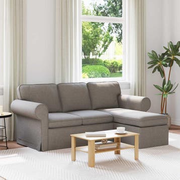 vidaXL bank / zetel Taupe 195 x 138 x 80 cm Stof, Verzenden
