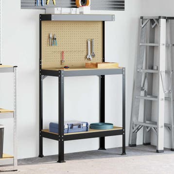 vidaXL Werkbank Zwart 81 x 41 x 145 cm Samengesteld Hout en, Verzenden