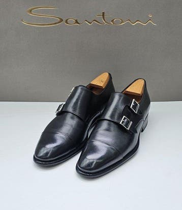 Santoni doppia fibbia - Platte schoenen - Maat: EU 42, EU