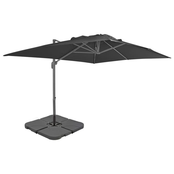 vidaXL Parasol met draagbare voet antracietkleurig, Tuin en Terras, Parasols, Nieuw, Verzenden