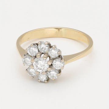 Ring - 14 karaat Geel goud Diamant (Natuurlijk)