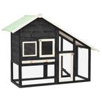 vidaXL Konijnenhok 140x63x120 cm massief vurenhout grijs en, Dieren en Toebehoren, Verzenden, Nieuw