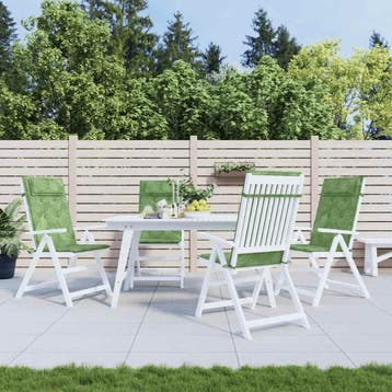 vidaXL Stoelkussens 4 st hoge rug bladpatroon oxford stof, Verzenden, Nieuw
