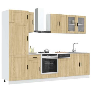 vidaXL 8-delige Keukenkastenset Porto bewerkt hout sonoma, Verzenden