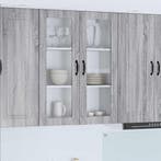 vidaXL Wandglas Kasten Grijs Sonoma 80 x 31 x 100 cm Bewerkt, Verzenden, Nieuw