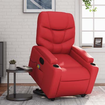 vidaXL Sta-op-massagestoel elektrisch kunstleer rood, Verzenden, Nieuw