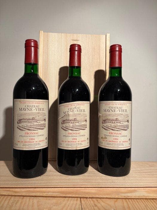 1994 Chateau Mayne-Vieil x3 & 1989 Chateau Pontet Chappaz -, Verzamelen, Wijnen