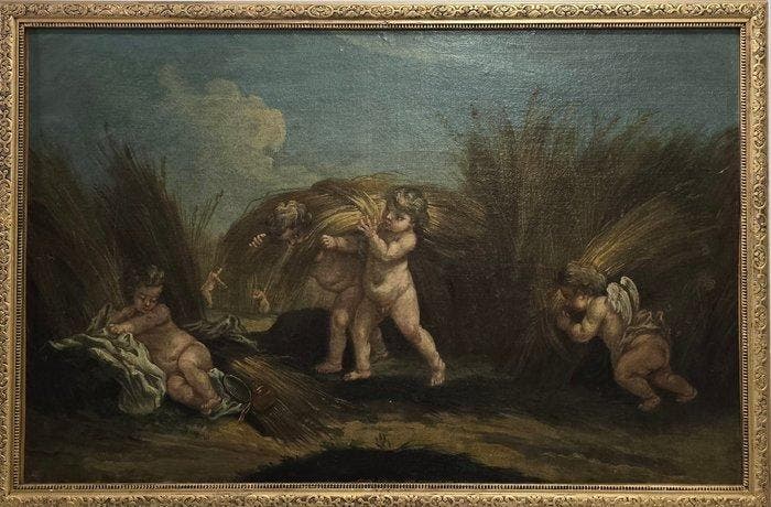 École française (XVIII) - Allégorie de labondance, Antiek en Kunst, Kunst | Schilderijen | Klassiek