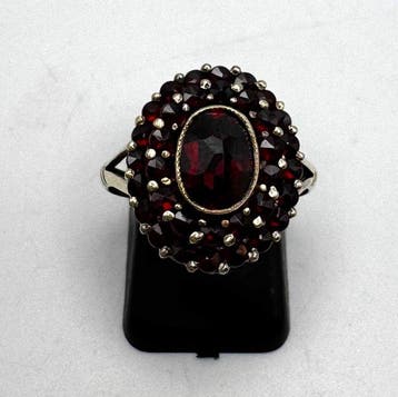 Zonder minimumprijs - Ring Zilver - Granaat