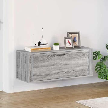 vidaXL Wandschoenenkast 100x35x38 cm bewerkt hout grijs, Verzenden, Nieuw