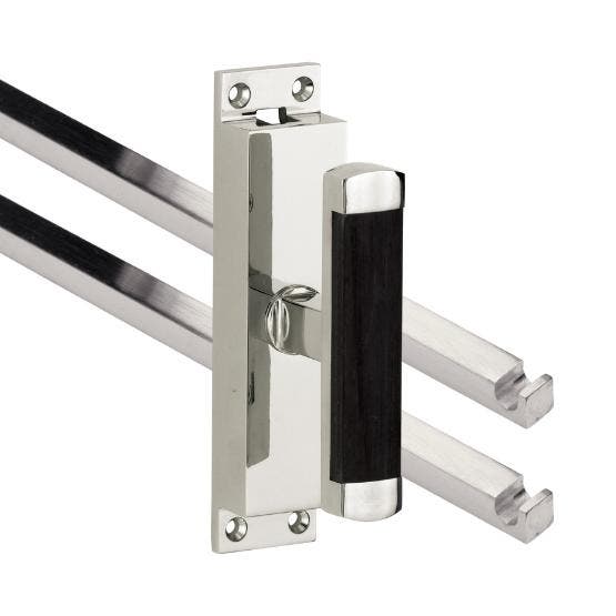 Kruk-espagnolet Dual glans nikkel inclusief 2 stangen, Doe-het-zelf en Bouw, Deuren en Vliegenramen, Nieuw