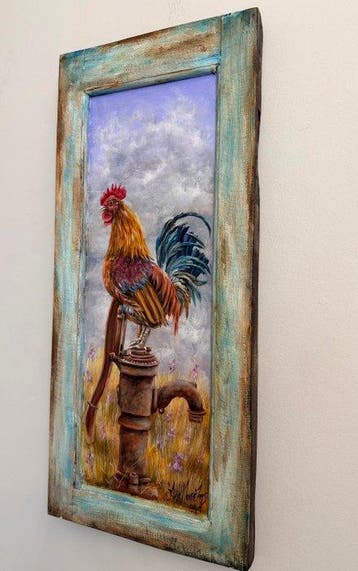 Wanddecoratie - trompe-lœil - Griekenland - Oud houten luik