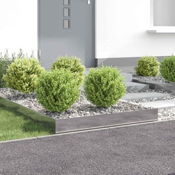 vidaXL Gazonrand 4 st 100 x 100 x 20 cm Staal Zilverkleurig, Tuin en Terras, Bielzen en Borduren, Verzenden, Nieuw