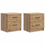 vidaXL Nachtkastje met lade 2 pcs Artisanaal eiken 43 x 34,5, Verzenden, Nieuw