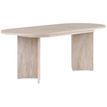 Evila Extendable Dining Table, Travertine Color, 160-200 Cm, Verzenden