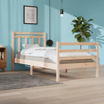 vidaXL Bedframe massief hout 90x200 cm, Verzenden, Nieuw