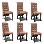 vidaXL Eetkamerstoelen 6 st kunstleer bruin, Verzenden, Nieuw